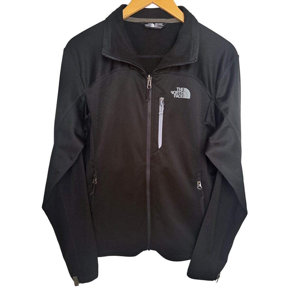 The North Face Black Zippered Chest Pocket Fleece Jacket Polyester Men's Medium